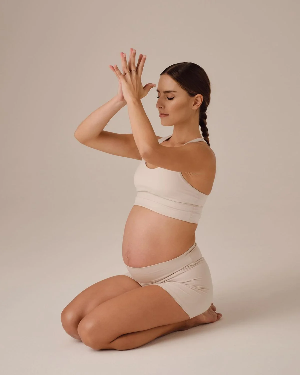 Prenatal yoga kneeling